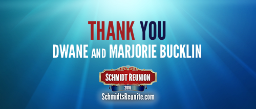 Thank You - Dwane and Marjorie Bucklin