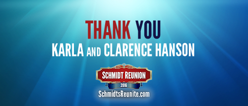 Thank You - Karla and Clarence Hanson