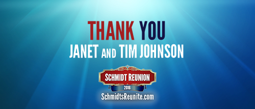 Thank You - Janet and Tim Johnson