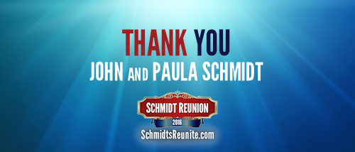 Thank You - John and Paula Schmidt