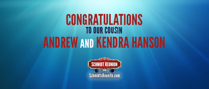Congrats - Andrew and Kendra Hanson