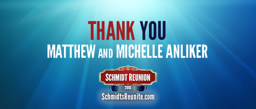 Thank You - Matthew and Michelle Anliker
