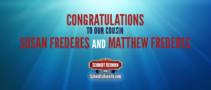 Congrats - Susan and Matthew Frederes