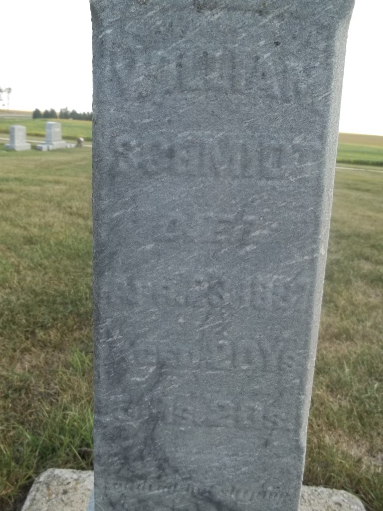 Wilhelm Conrad Schmidt tombstone, Dysart Cemetery (Dysart, Iowa)