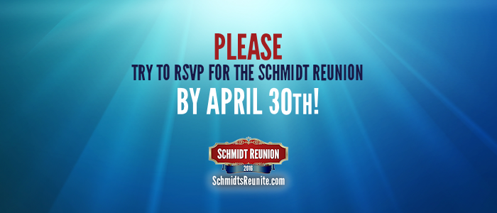 Please Try to RSVP by April 30