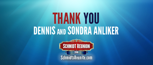 Thank You - Dennis and Sondra Anliker