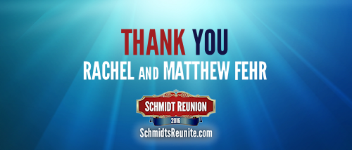 Thank You - Rachel and Matthew Fehr