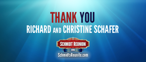 Thank You - Richard and Christine Schafer